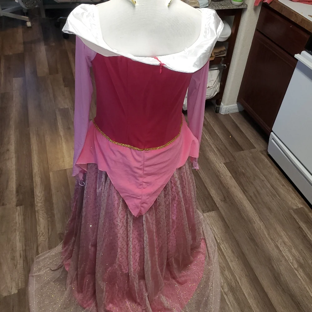 Elegant Aurora Pink and Gold Women's Costume - Picture 3 of 4